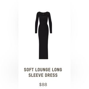 SKIMS SOFT LOUNGE LONG SLEEVE DRESS NWT!